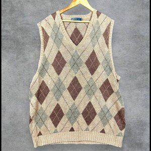 Ralph Lauren Mens Cream and Burgundy Jumper